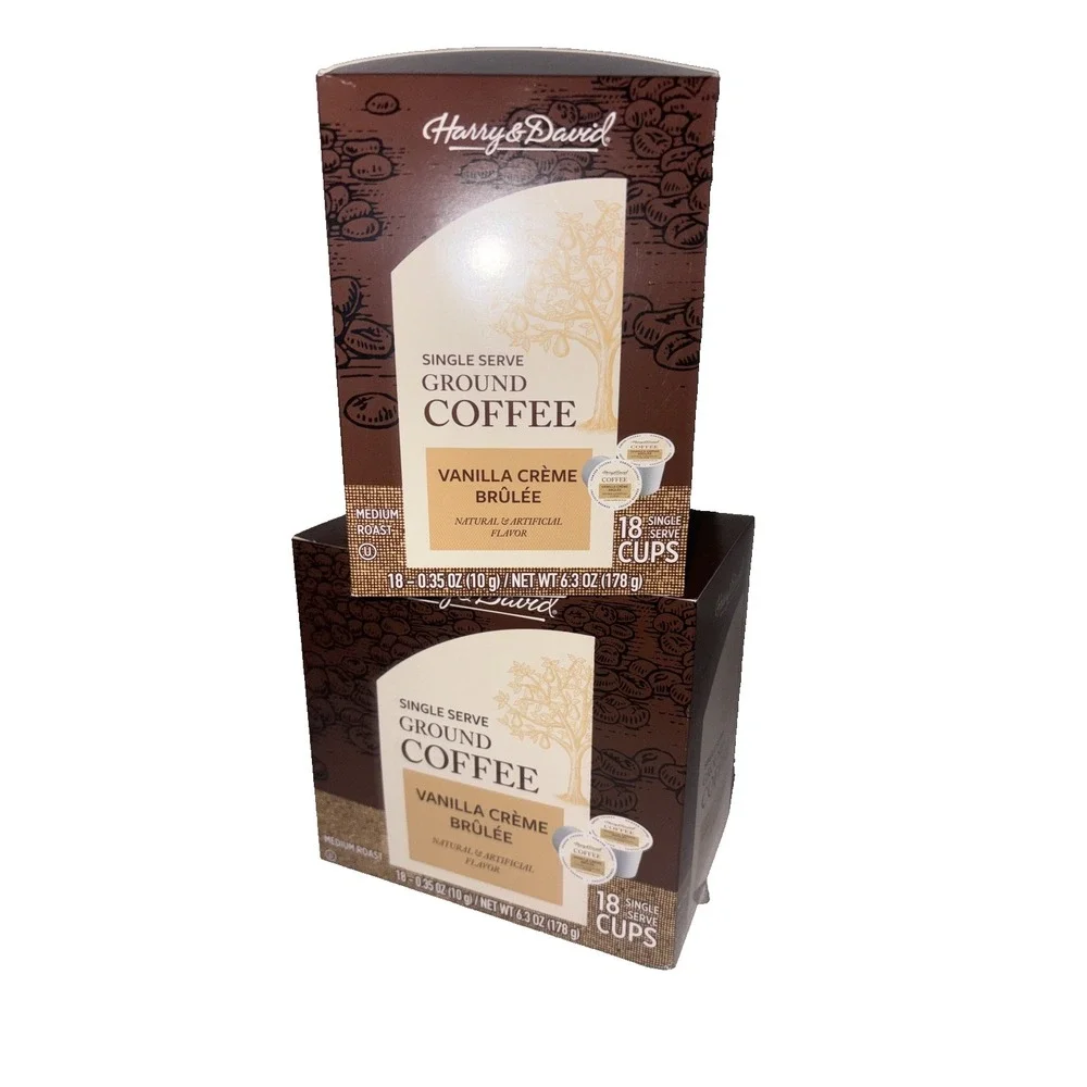 2-Pack Harry & David VANILLA CREME BRULEE 100% ARABICA SINGLE SERVE 18 ct K-cups